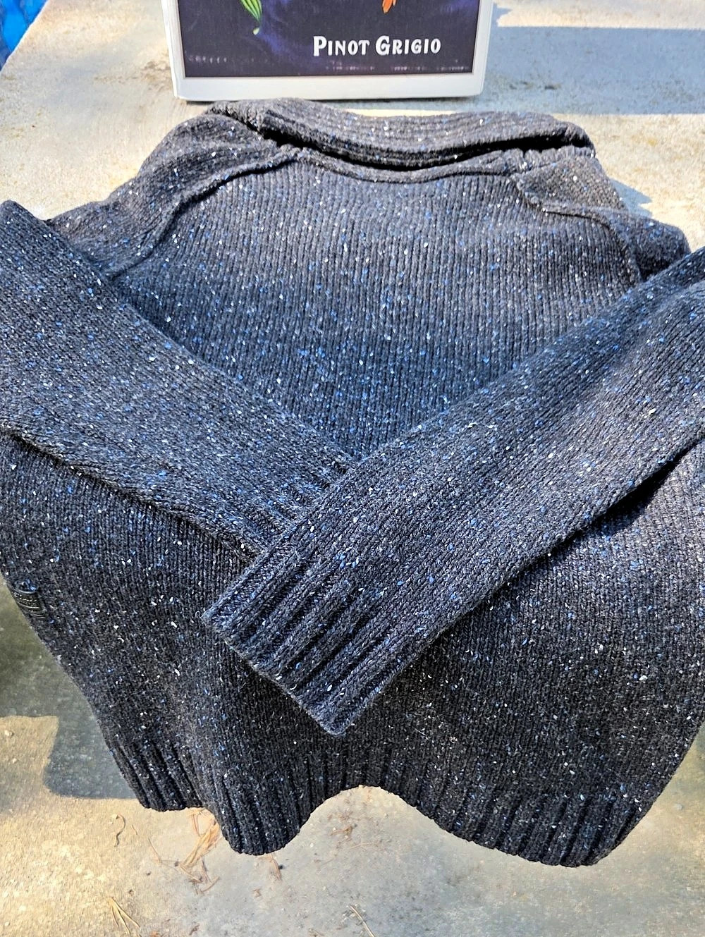 G-Star RAW Shav Knit US Knit Crewneck Sweater Black & Blue Size Medium